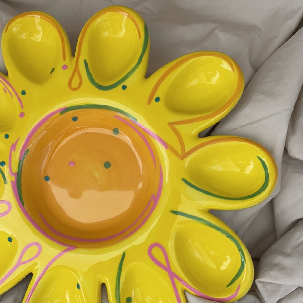 Department56 Flower DeviledEgg CeramicServing Tray - Picture 5 of 8